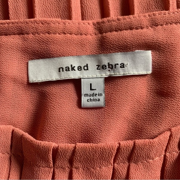 Naked‎ Zebra Pink ruffle sleeve blouse size LARGE - Picture 4 of 6